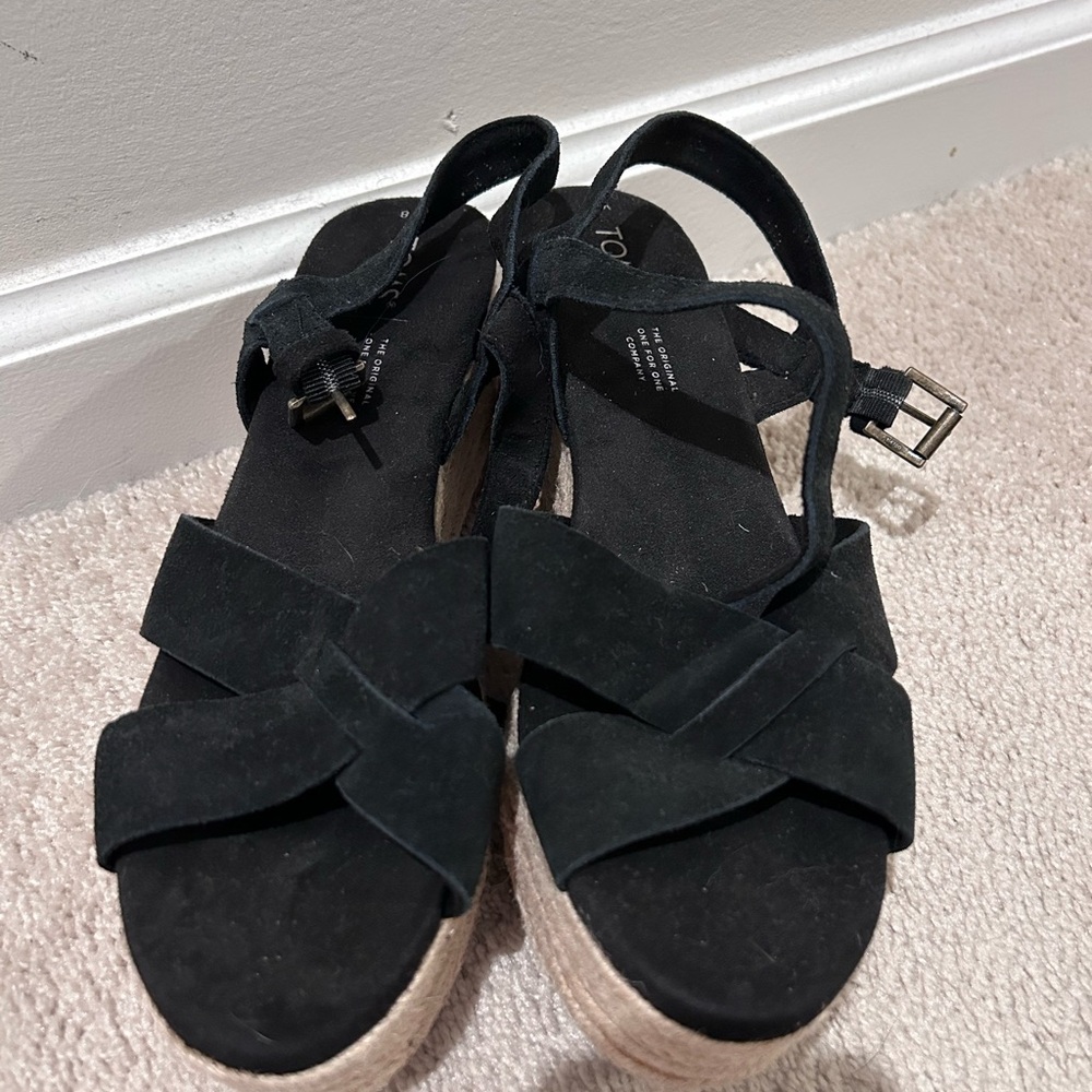 Toms Black Crisscross Espadrilles